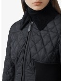 diamond quilted fitted jacket