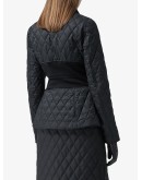 diamond quilted fitted jacket