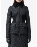 diamond quilted fitted jacket