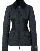 diamond quilted fitted jacket