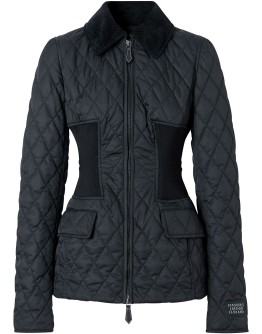 diamond quilted fitted jacket