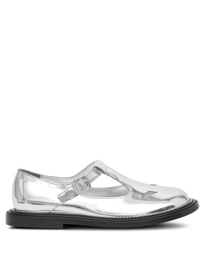 metallic T-bar shoes