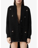 oversized Deer motif cardigan