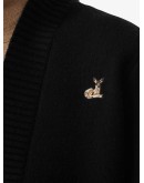 oversized Deer motif cardigan