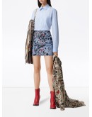 graffiti print denim mini skirt