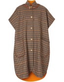 check-print buckle-detail cape