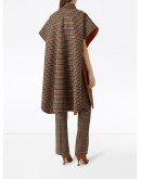 check-print buckle-detail cape