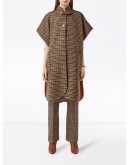 check-print buckle-detail cape