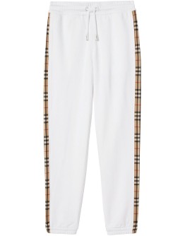 check-stripe track pants
