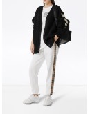 check-stripe track pants