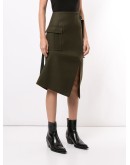 slit-detail midi skirt