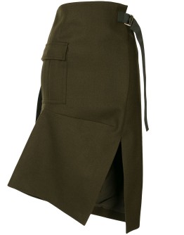 slit-detail midi skirt