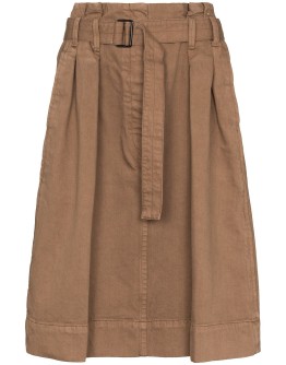 pleat-detailing knee-length skirt