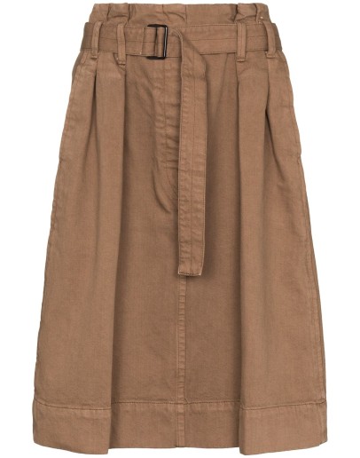 pleat-detailing knee-length skirt