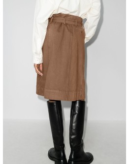 pleat-detailing knee-length skirt