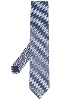 jacquard patterned silk tie
