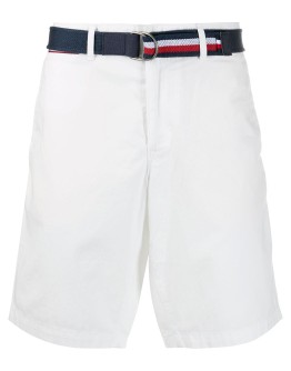 Brooklyn belted cotton shorts