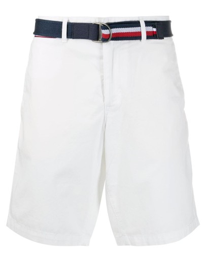 Brooklyn belted cotton shorts