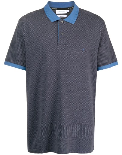 contrast-collar polo shirt