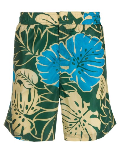 palm leaf-print swim shorts