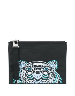 embroidered tiger clutch