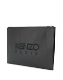 Tiger embroidered zipped clutch