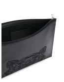 Tiger embroidered zipped clutch