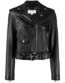 zip-up biker jacket