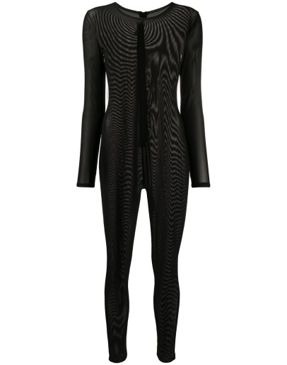 fitted sheer jumpsuit