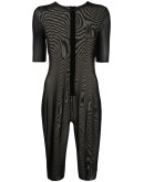 short-sleeve sheer jumpsuit