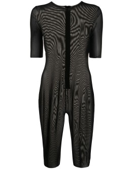short-sleeve sheer jumpsuit