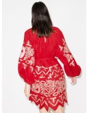embroidered mini dress