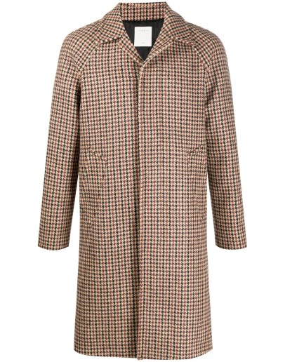 check single-breasted coat