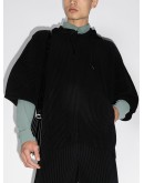 pleated short-sleeve hoodie