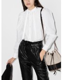 shirred puff-sleeve shirt