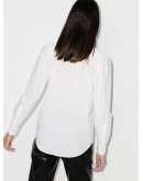shirred puff-sleeve shirt