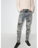 distressed-finish skinny jeans