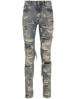 distressed-finish skinny jeans
