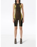 colour block Monogram print unitard