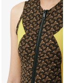 colour block Monogram print unitard