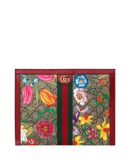 Ophidia GG Floral clutch bag