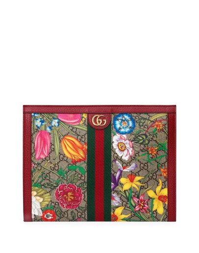 Ophidia GG Floral clutch bag