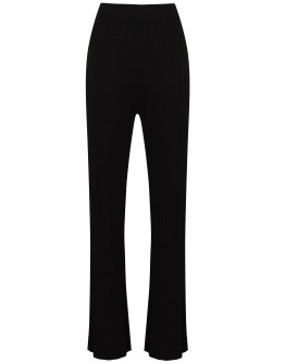 ribbed straight-leg trousers