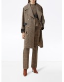 houndstooth check wool double-breasted coat