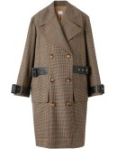 houndstooth check wool double-breasted coat