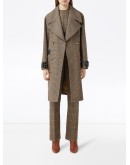 houndstooth check wool double-breasted coat