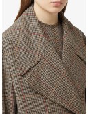 houndstooth check wool double-breasted coat