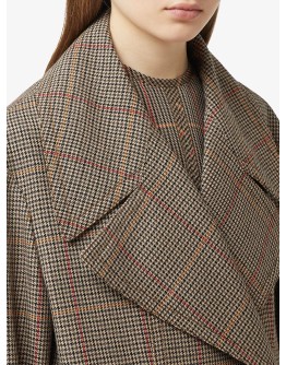 houndstooth check wool double-breasted coat