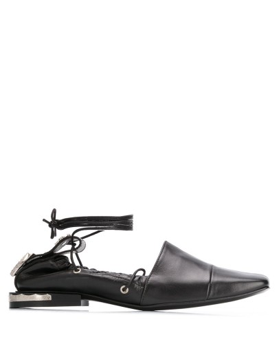 ankle tie hardware detail ballerinas