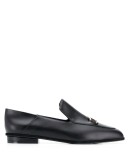 square-toe leather loafers